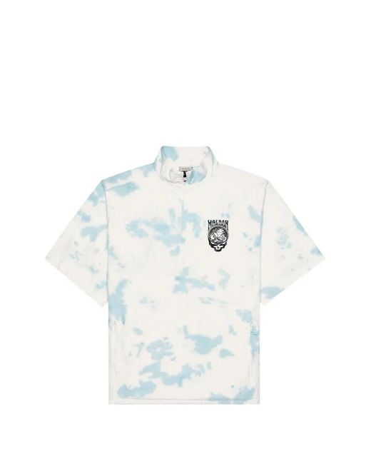Malbon Golf White Chemise Pine Reflection À Imprimé Tie Dye for men