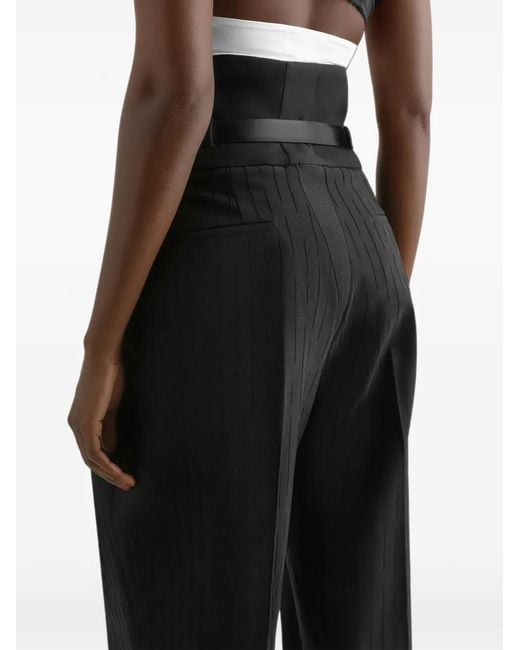 Dolce & Gabbana Black Pantalon À Fines Rayures