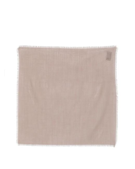 Rier Natural Frayed-Edge Wool Scarf