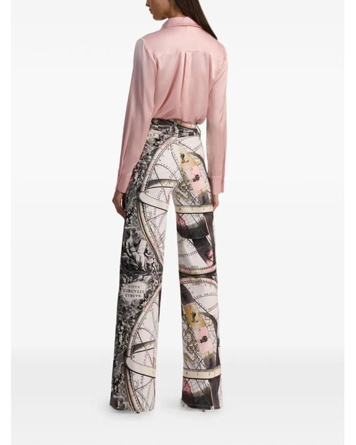 Alice + Olivia White Chic Printed Full-Length Jeans