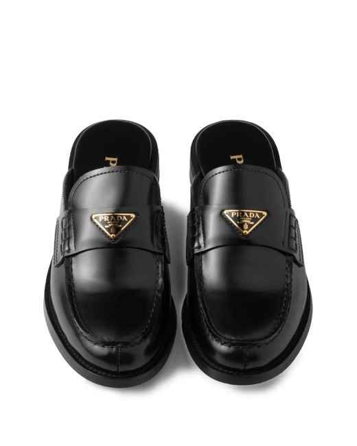 PRADA ブラック レザー ミュール Prada レザーミュール ブラック | Lyst