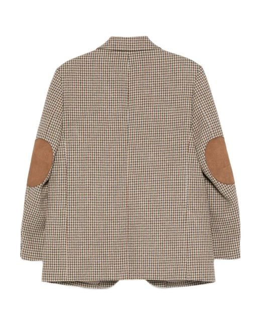 DUNST Brown Houndstooth Blazer