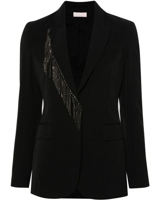 Liu Jo Black Crystal-embellished Blazer