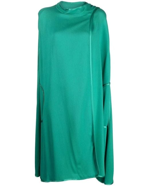 Stella McCartney Green Asymmetric Knee-Length Cape