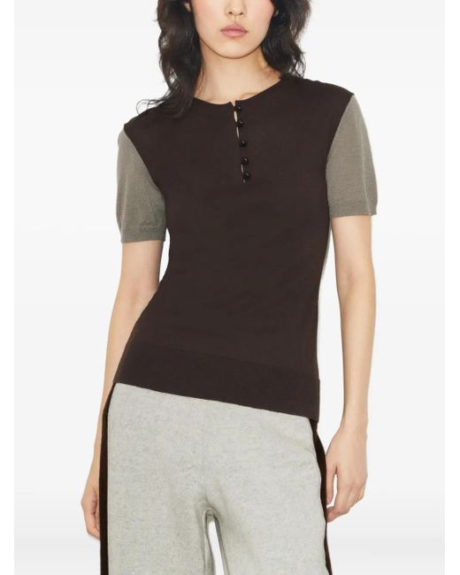 Tory Burch Brown Wool Henley