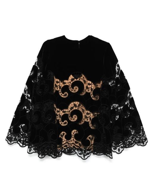Elie Saab ベルベット ブラウス Black