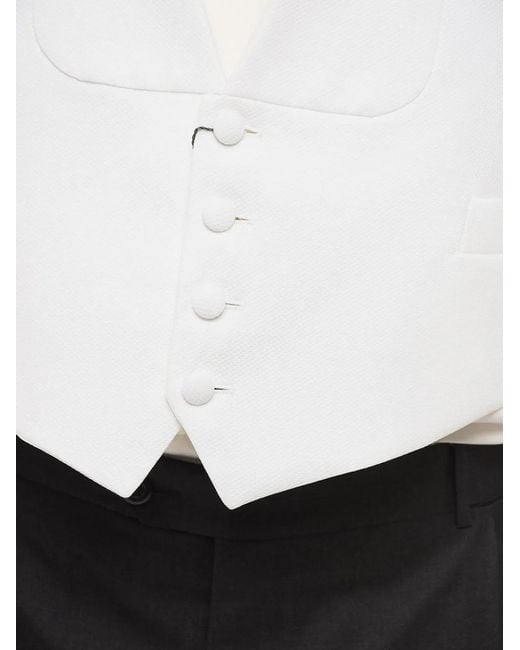 Corneliani White Mantua Cotton Waistcoat for men