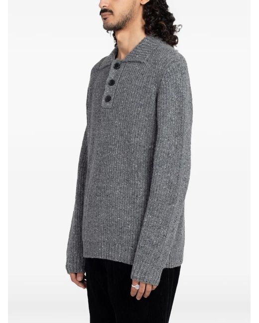 Minimum Gray Lorey Ribbed-Knit Sweater for men