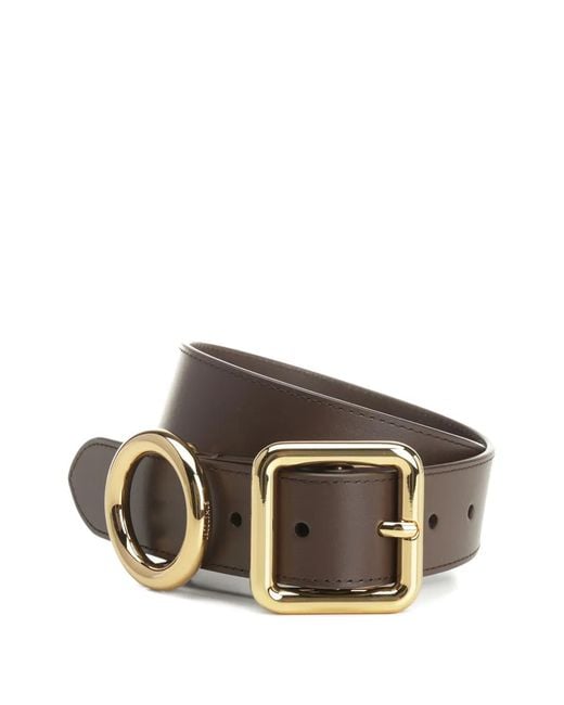 Jacquemus Gray Calfskin Belt With Polished-Tone Accents