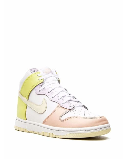 Nike White Dunk High "Lemon Twist" Sneakers