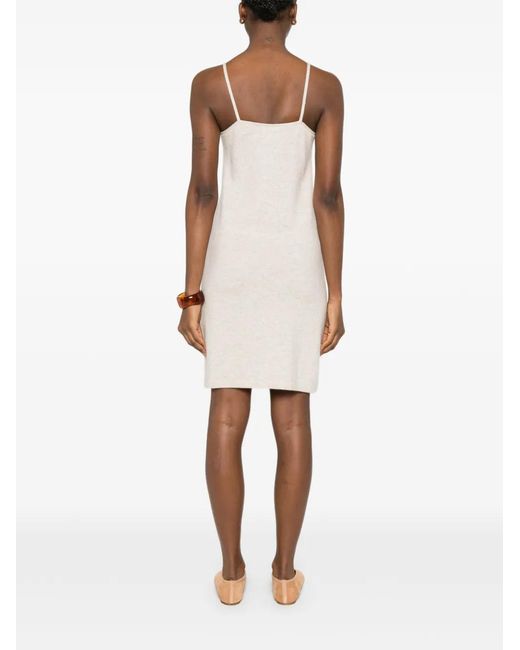 Bompard White Strappy V-Neck Dress
