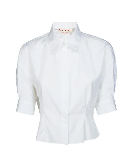 Marni White Cropped Shirt