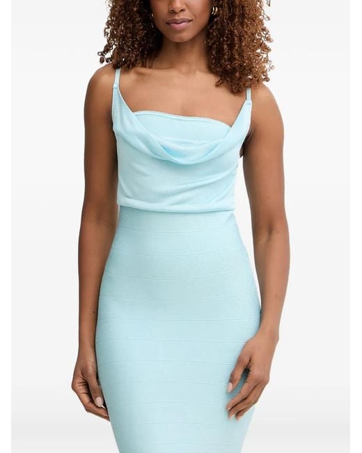 Guess Blue Cowl-Neck Mini Dress