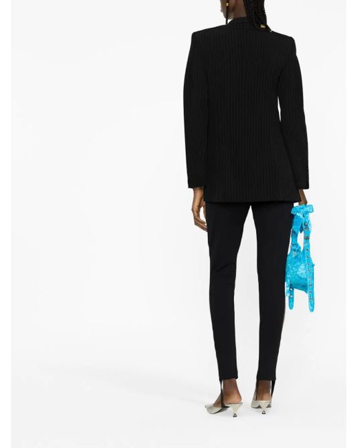 Balenciaga Black Hourglass Pinstripe Single-Breasted Blazer