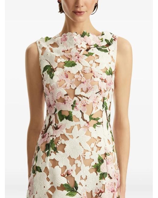 Robe En Soie Oscar de la Renta en coloris Metallic