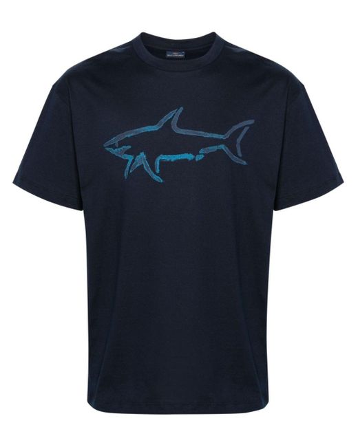 メンズ Paul & Shark ロゴ Tシャツ Blue