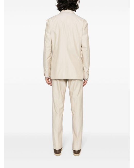Lardini White Double-breasted Cotton Suit for men