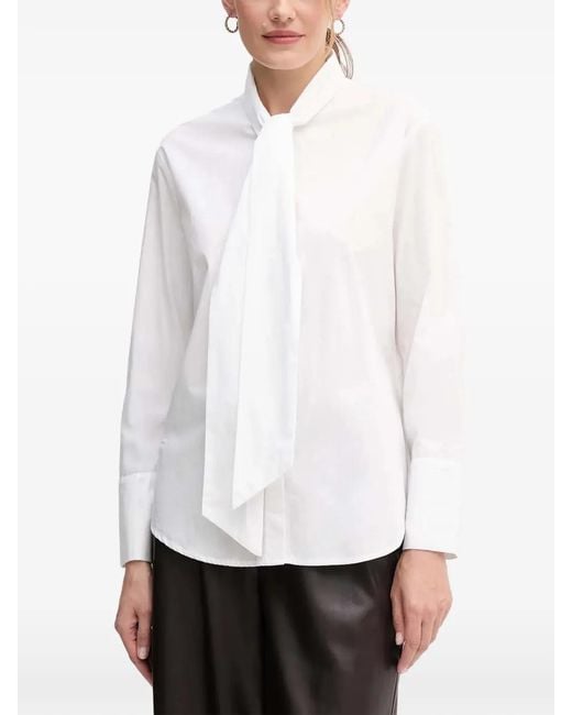 Ouí White Blouse À Col Noué