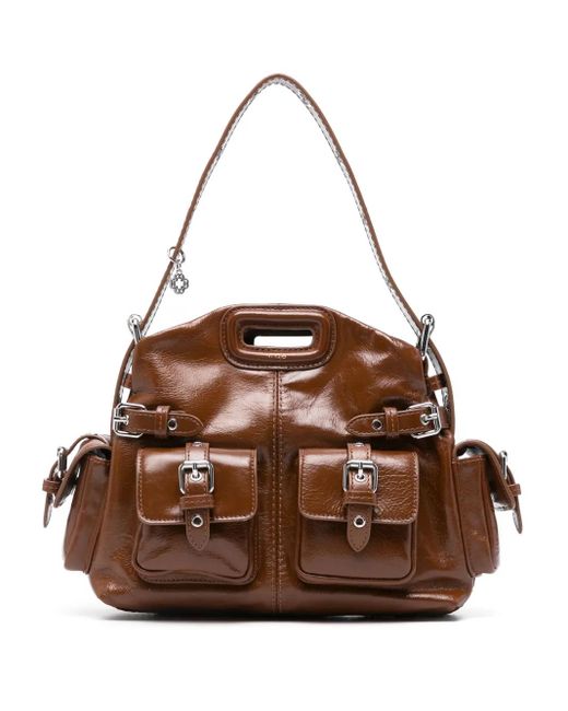 Maje Brown Eyelet-Detail Cross Body Bag