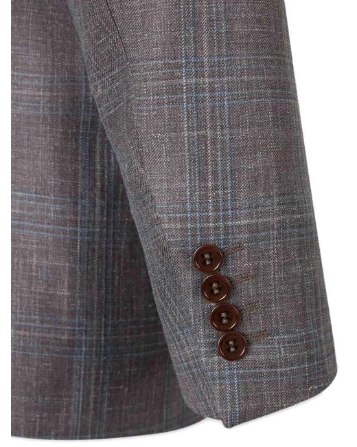 Canali Gray Check-Pattern Blazer for men