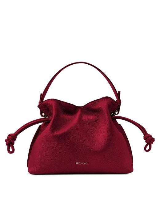 Esin Akan Red Midi Emma Drawstring Cross Body Bag