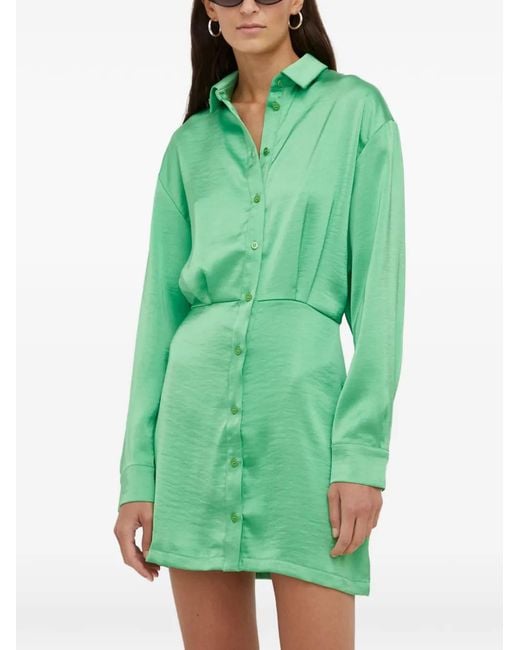 Samsøe & Samsøe Green Buttoned Collared Mini Dress