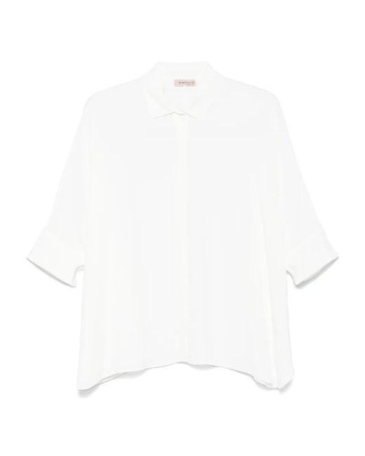 Blanca Vita White Batwing-Sleeves Shirt