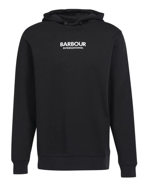 Barbour Black Logo-Embroidered Hoodie for men