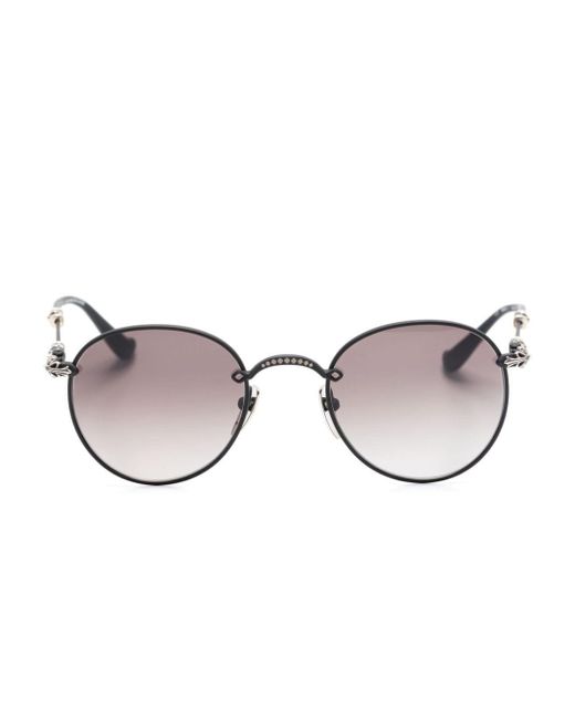 メンズ Chrome Hearts パントフレーム サングラス Black