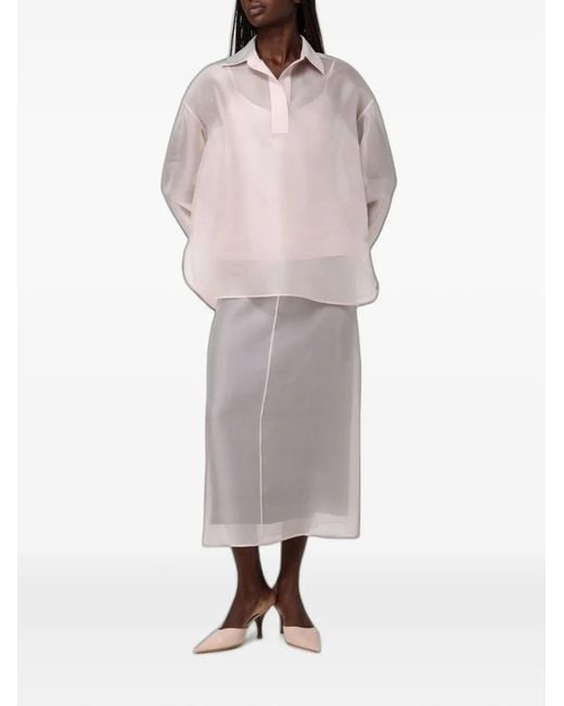 Agnona Pink Collared Blouse