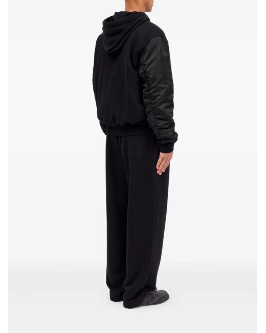 MM6 by Maison Margiela Blue Gathered-Sleeve Hoodie for men