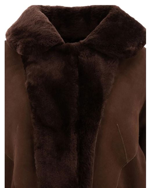 B&W Black Sheepskin Button Coat