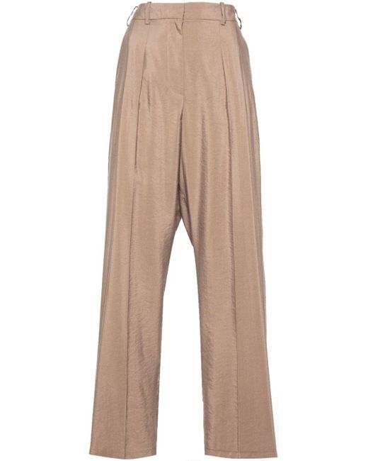 High-waisted tapered trousers Joseph de color Natural