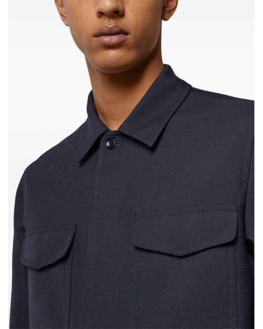 Gucci Blue Wool Shirt Jacket for men