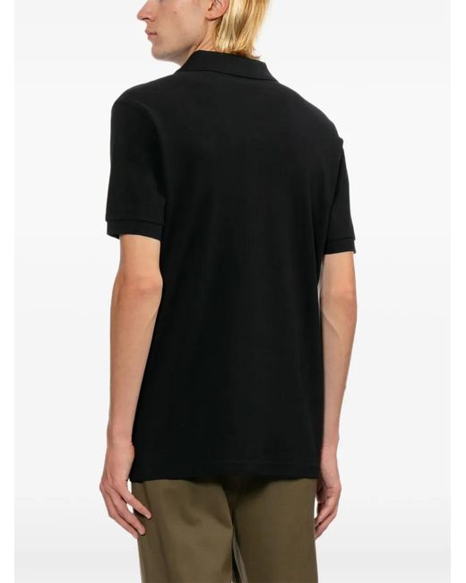 Fred Perry Black Logo-Embroidered Short-Sleeve Polo Shirt for men