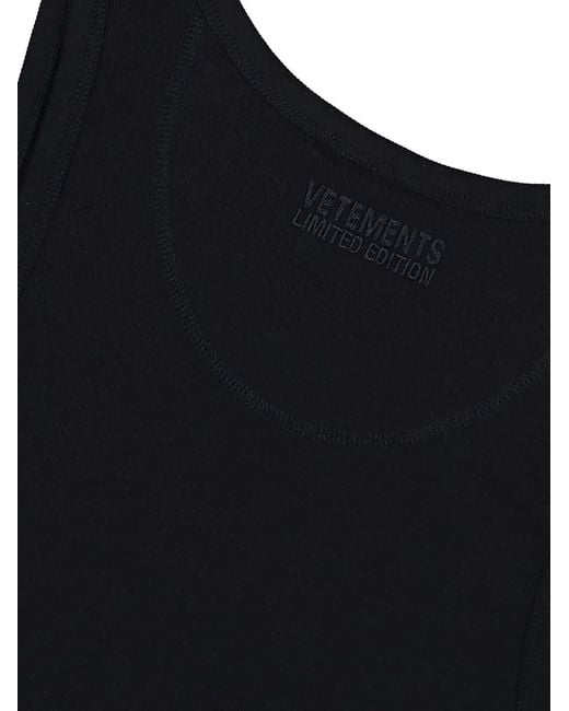 Vetements Black Eagle-Emblem Tank Top for men