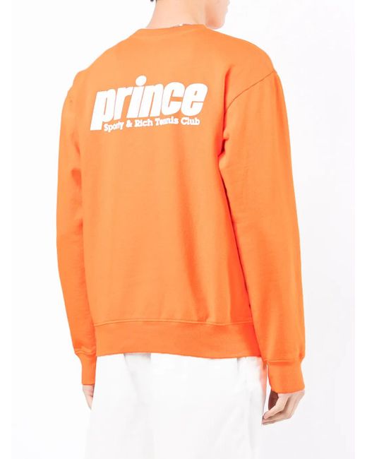 Sporty & Rich Orange X Prince Sweat À Logo Imprimé for men