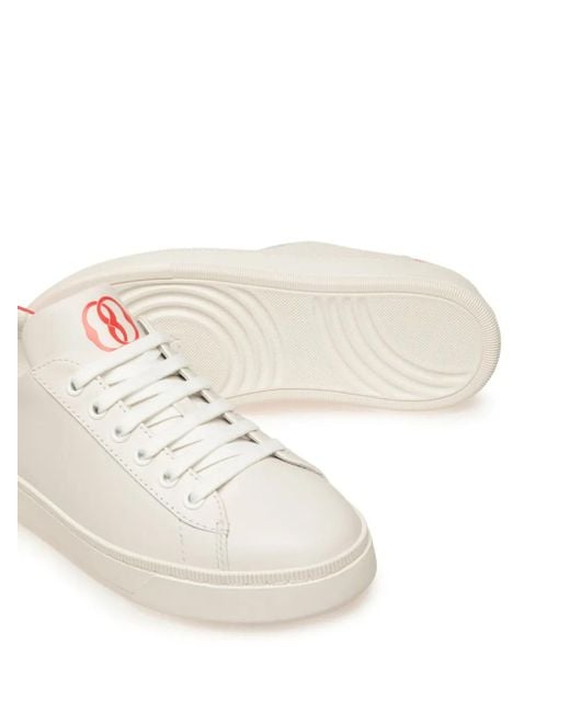 Bally Pink Logo-Print Leather Sneakers