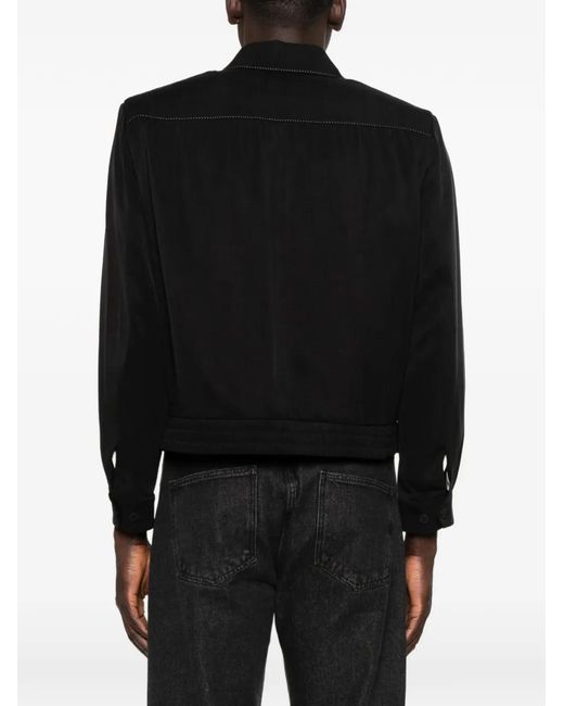 Second/Layer Black Herman Contrast-Stitch Jacket for men