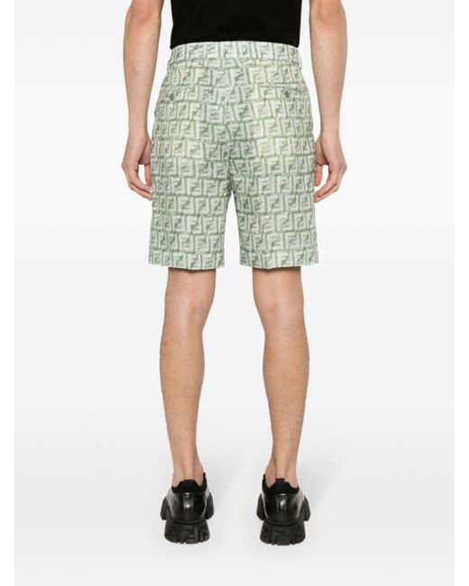 Pantalones cortos con motivo FF Fendi de hombre de color Green