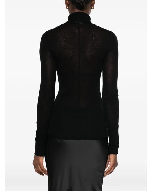 Elisabetta Franchi Black Turtleneck Top