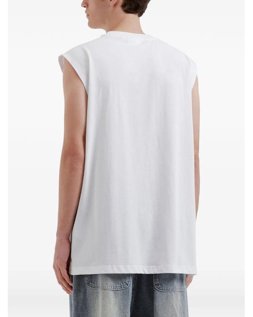 Chocoolate White Sleeveless T-Shirt for men