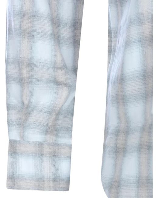 Camicia A Quadri di Eleventy in Blue da Uomo
