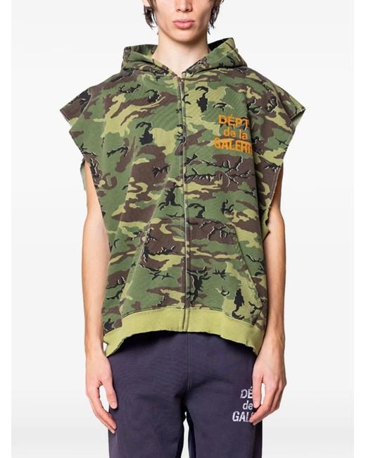 GALLERY DEPT. Green Zip-Up Camo-Print Hoodie for men