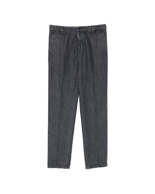 Dondup Gray Front-Pleat Trousers for men