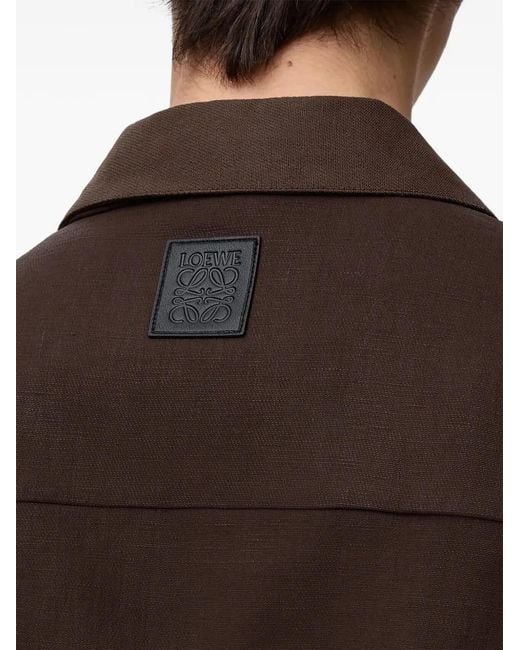 Loewe Red Logo-Patch Short-Sleeve Shirt for men