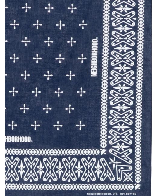 Neighborhood Blue Cross-Patterned Scarf