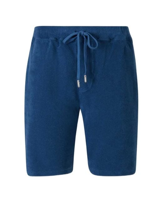 Fedeli Blue Terry Bermuda Shorts for men