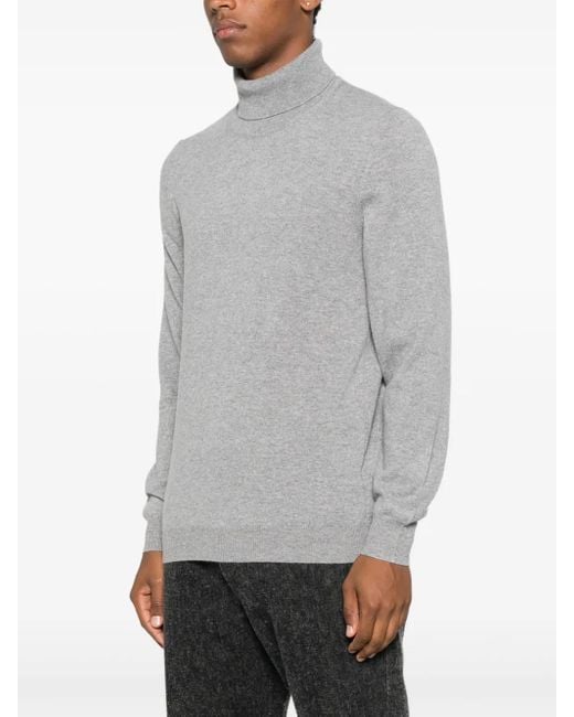 Fedeli Gray Turtleneck Sweater for men