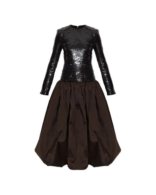 ROTATE BIRGER CHRISTENSEN Black Sequin-Embellished Maxi Dress